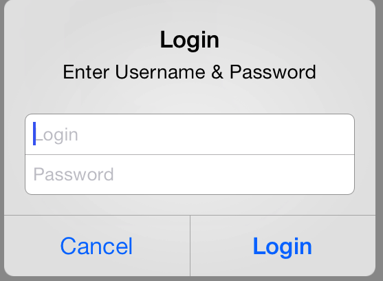 UIAlertView Example with Login & Password